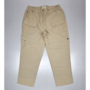 LL BEAN Hiking Pants Mens Large (30x28) Khaki Cargo Convertible‎ Zip-Off Outdoor